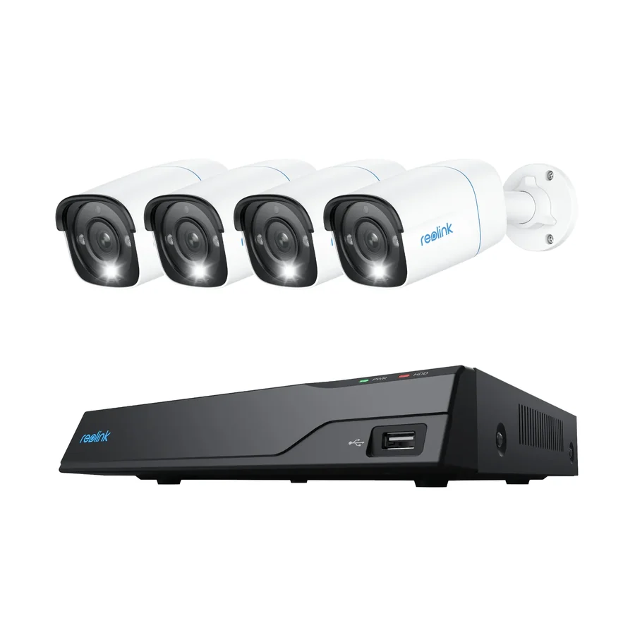 NVS8-8MB4 (NVR + 4× P330 -bullet-kameraa) – Reolink valvontakamera